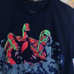 Attack on Titan Anime blue tee japan size S cute